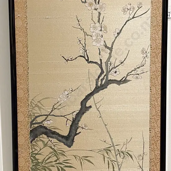 Asian Wall Panel Depicting Cherry Blossoms