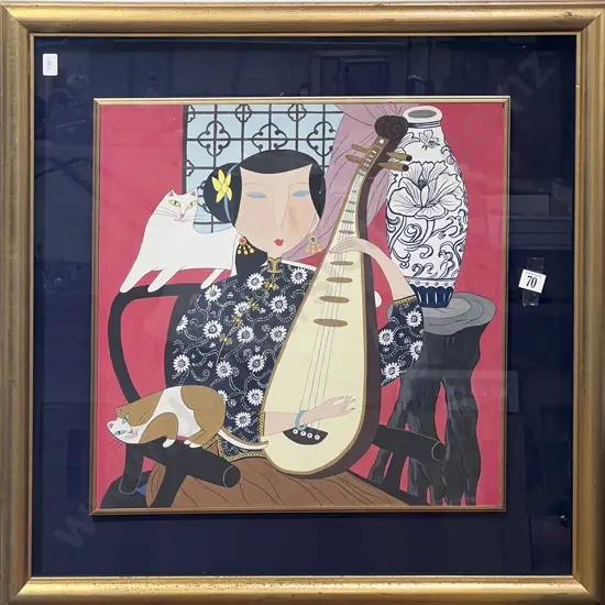 Uniquely Framed Abstract Portrait - Acrylic on Board