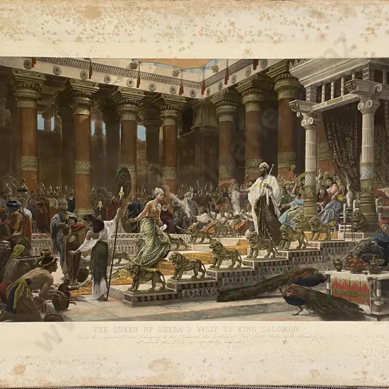 Vintage Print "The Queen of Sheba's Visit to King Solomon"