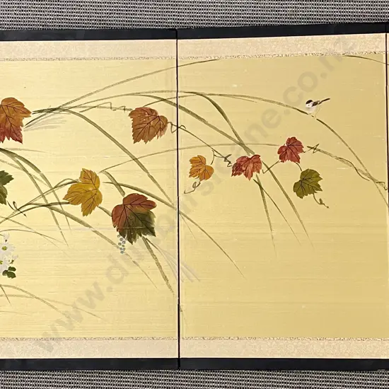 Four Panel Painted Table Screen