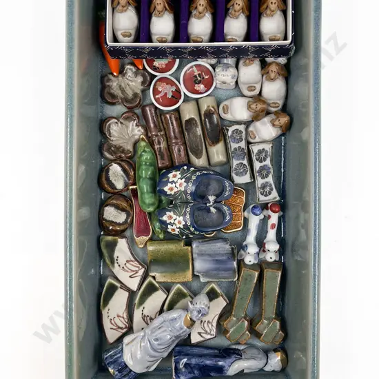 Quantity of Assorted Spoon Rests with Blue Glazed Dish