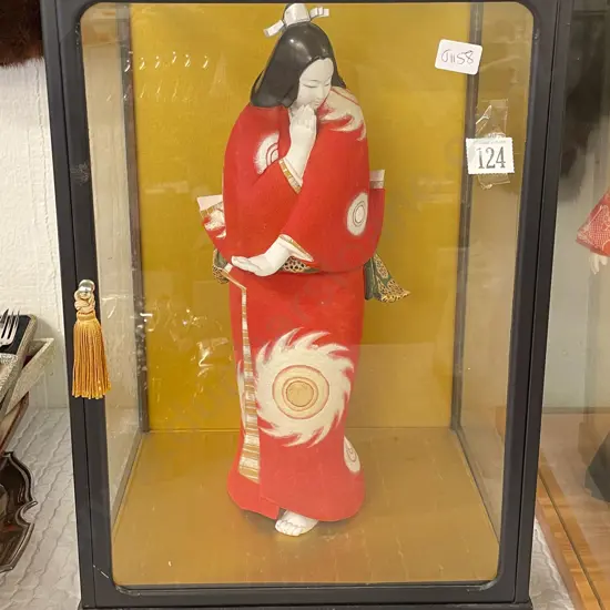 Japanese Doll in Display Case