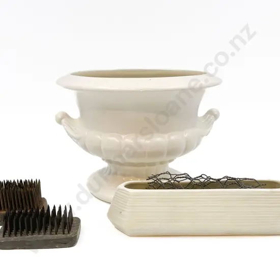 Crown Lynn Vase Together with Small Sylvac Flower Trough