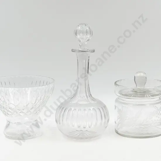 Three Pieces of Crystal & Glassware Incl. Decanter