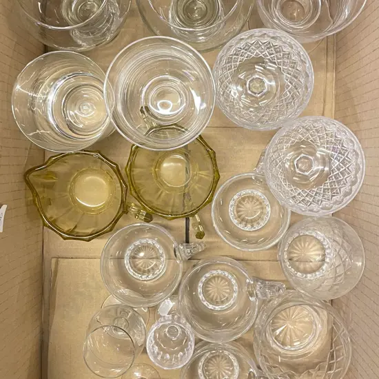 Box of Assorted Crystal and Glassware