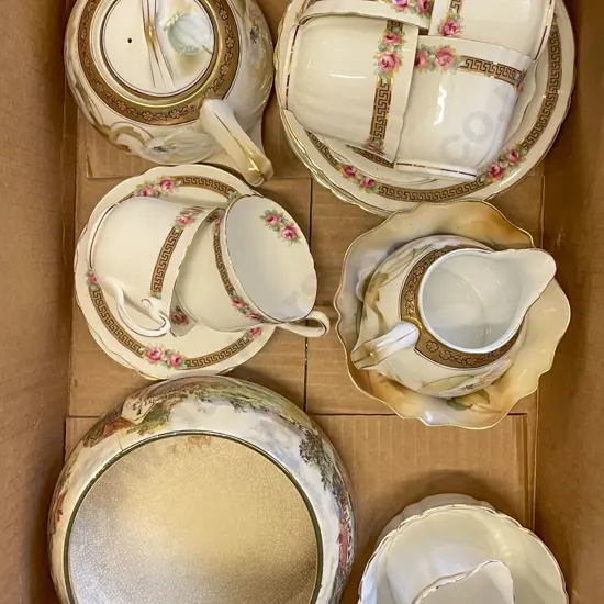 Box of Assorted Fancy China Incl. Royal Doulton