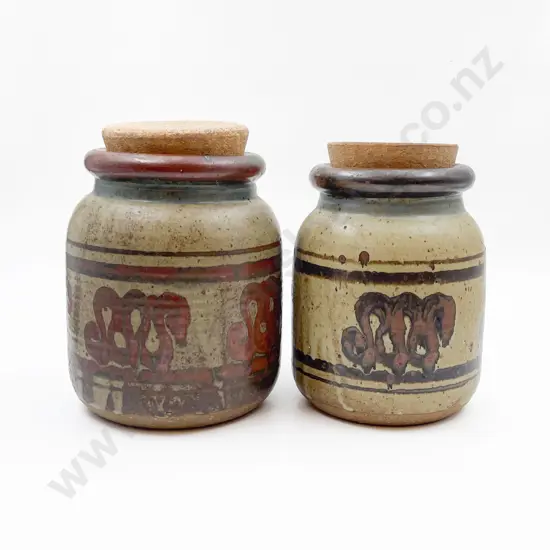 Two Pottery Kitchen Storage Containers