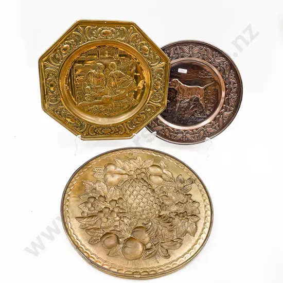 Three Assorted Copper & Brass Wall Hangings