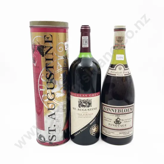 St. Augustine Kwalitijt Red Wine in Case Together with Vintage Zonnebloem Wine