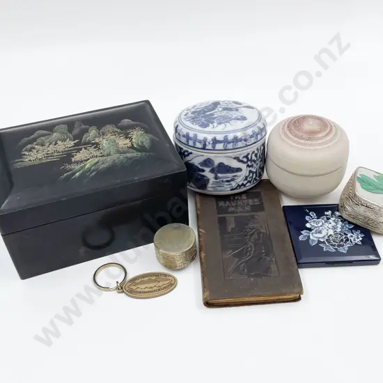 Small Box of Assorted Incl. Lacquered Jewellery Box Etc.
