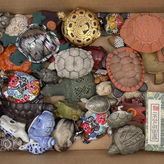 Small Box of Assorted Turtle Ornaments