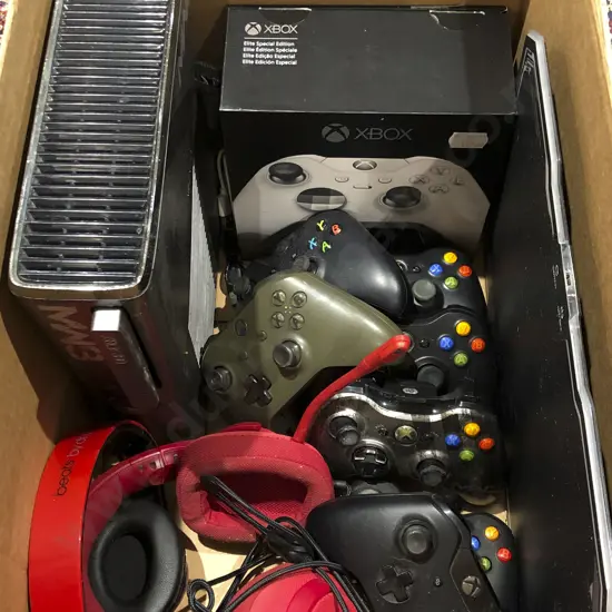 Quantity of Assorted Electronics Incl. Xbox & Controllers Etc.