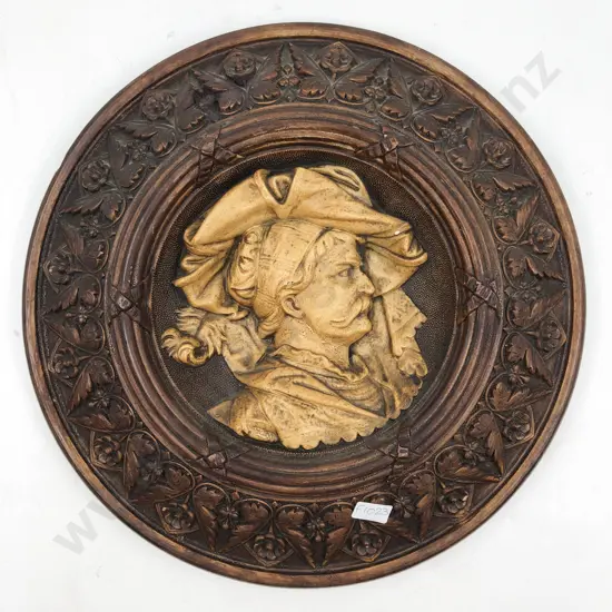 Circular Wall Hanging with Relief Moulded Centralised Figure