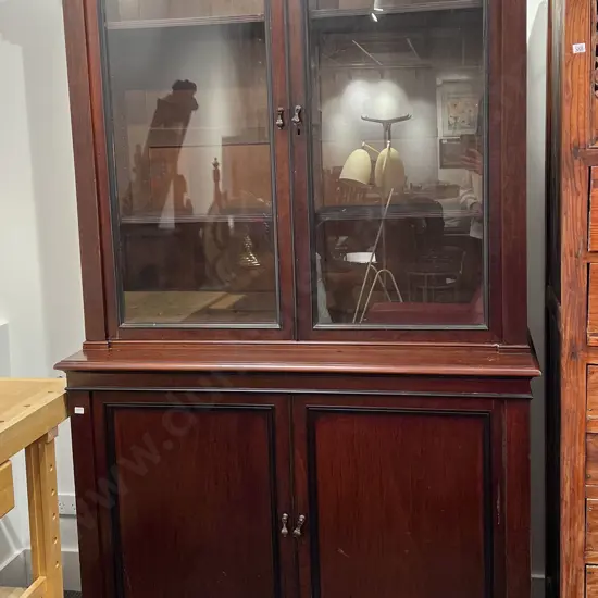 Antique Mahogany Book Case Cabinet