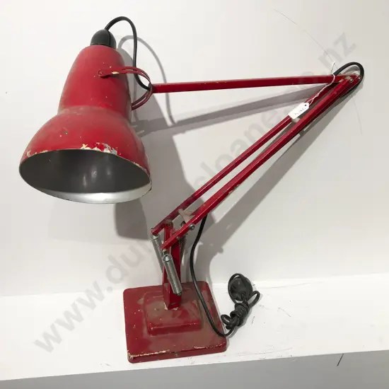 Vintage Red Painted Angle Poised Lamp