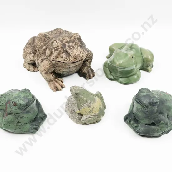 Five Assorted Outdoor Frog Ornaments