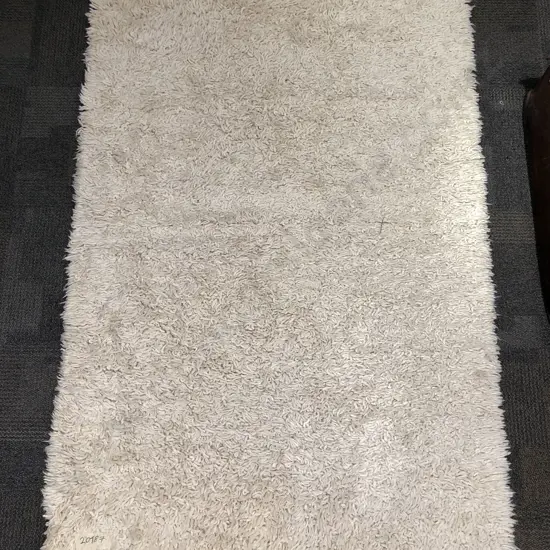 Modern Creme Wool Pile Rug