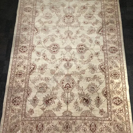 Large Persian Rug with Stylized Flowers and Leave with Red Light Blue and Ivory Tones