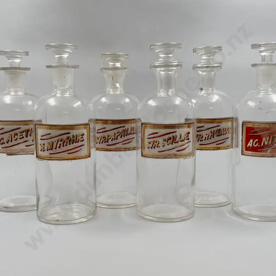 Six Large Chemist Bottles