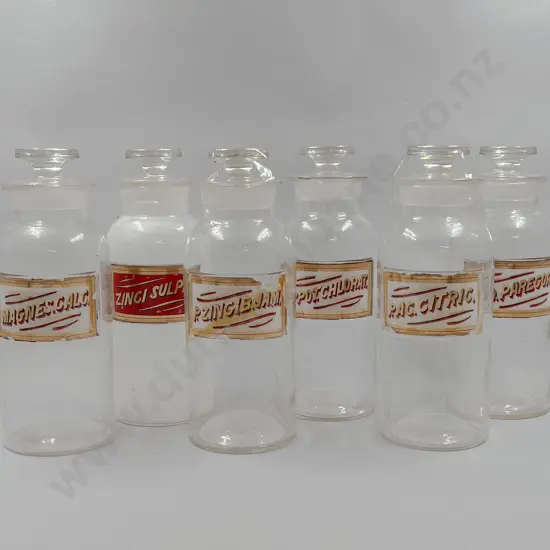 Six Large Chemist Jars