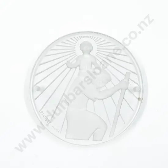 Lalique Saint Christopher Flat Glass Paperweight