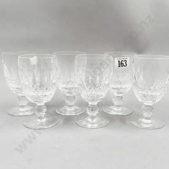 Six Irish Waterford Colleen Pattern White Wine Goblets