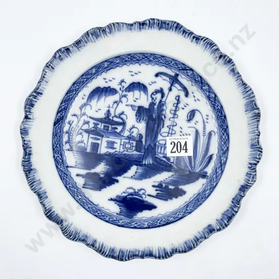 Late C.18th Astbury Chinoiserie Blue & White Plate