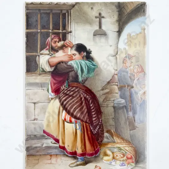 Mid-C19th European Hand-painted Tile