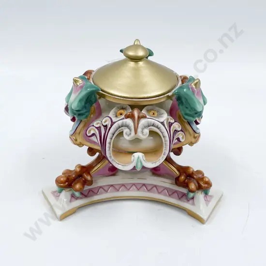 Royal Worcester Urn with Grotesque Mounts and Supports