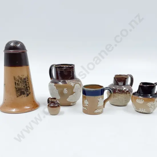 Five Doulton Stoneware Miniature Jugs