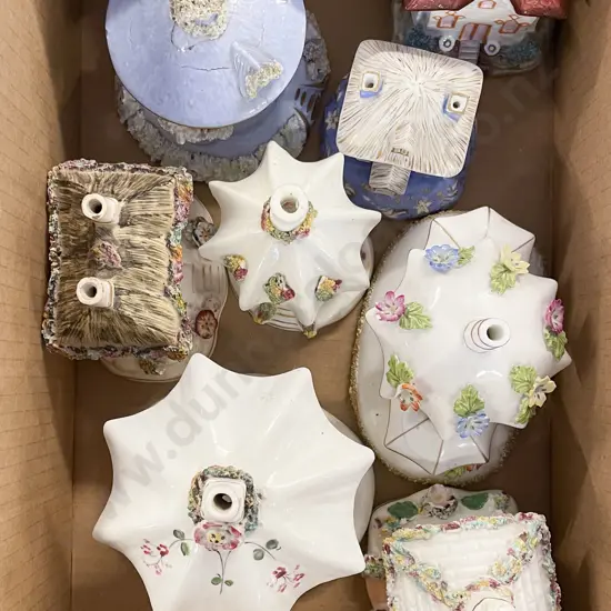 Collection of Eight C19th Pastille Burner Cottages