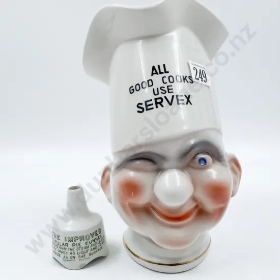 Advertising 'All Good Cooks Use Servex' and Pie Funnel