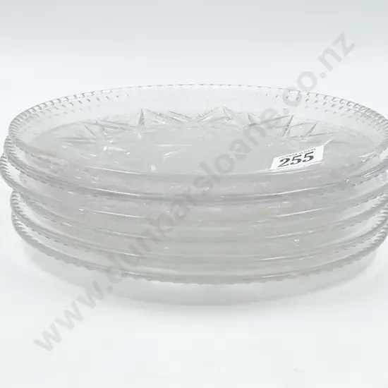 Six Cut Crystal Dessert Dishes