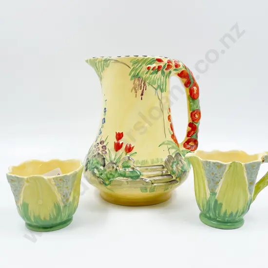 Burleigh Ware Poppy Handled Jug with Sugar & Cream