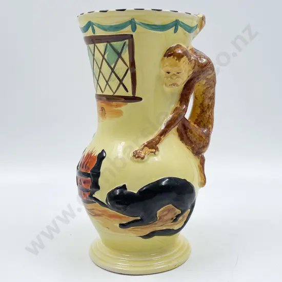 Burleigh Ware Monkey & Black Cat Vase