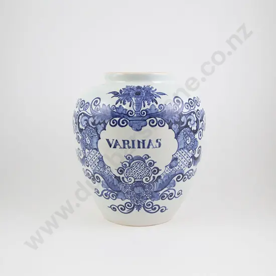 C18th Style Delft "Varinas" Blue & White Tobacco Jar