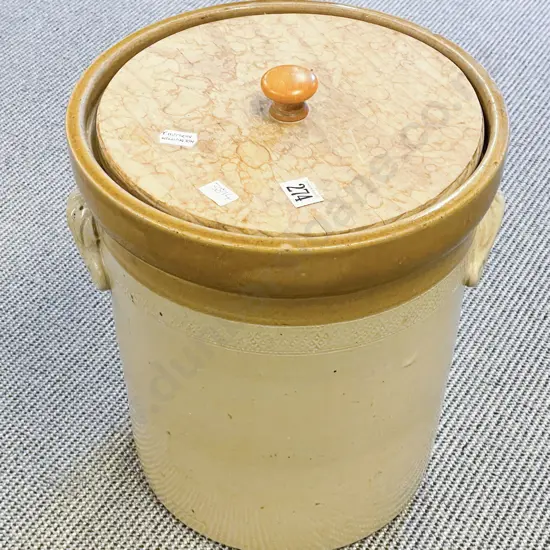 P Hutson Wellington Large Crock with Turned Wooden Lid