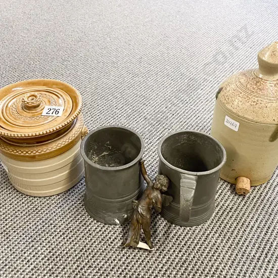 Small NZ Colonial Stoneware Bottle Keg and Kitchen Crock