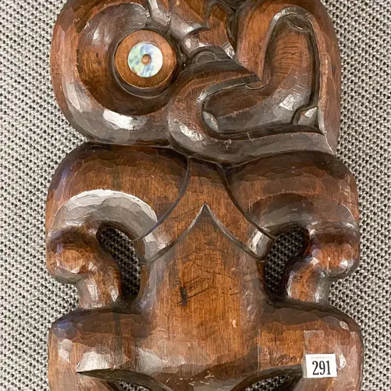 Large Carved Stained Kauri Tiki