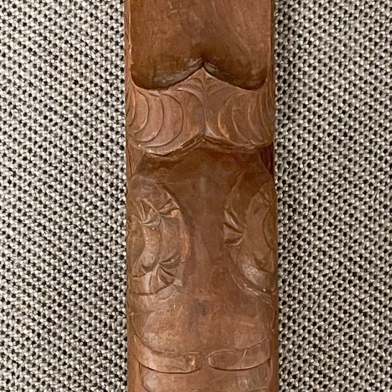 Carved Native Timber Full-Length Standing Tiki Figure