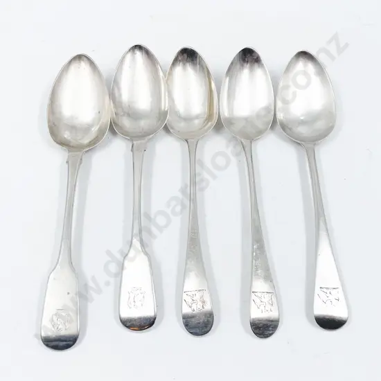 Five Georgian Sterling Silver Table Spoons
