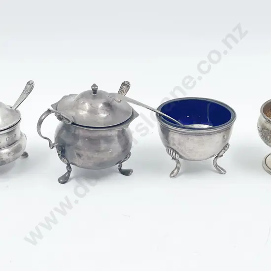 S/S & Sterling Four Condiments