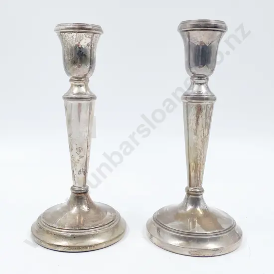 Pair of .925 Birmingham Import Candlesticks