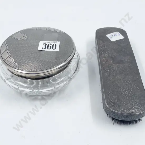 Art Deco S/S Cupboard Powder Bowl & S/S Cupboard Clothes Brush
