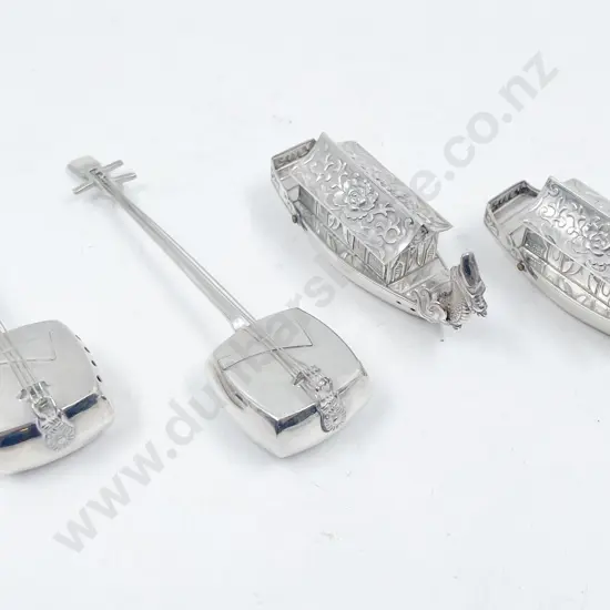 Japanese .950 Sterling Two Condiment Sets