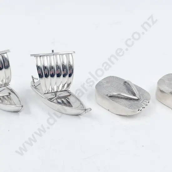 Japanese .950 Sterling Two Condiment Sets