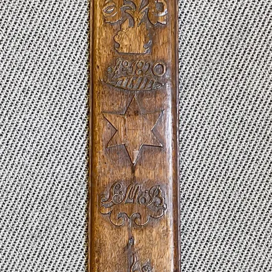 Carved Oak Panel Dated 1820