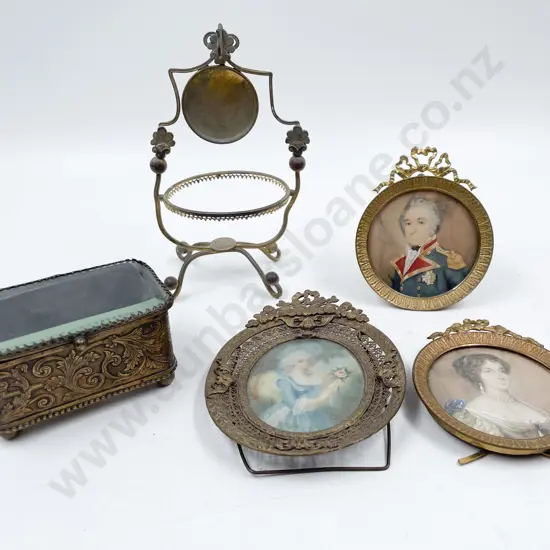 Three Framed Portrait Miniatures