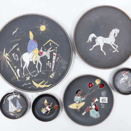 Three Ruscha Plates & Three Dishes