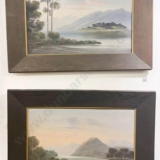 Pair Colonial Landscape Oil Paintings